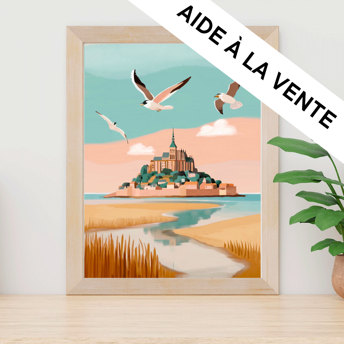Achat Exemple présentation Petit Pinceau recto/verso - Citrons de Menton et Mont Saint-Michel avec Cadre
