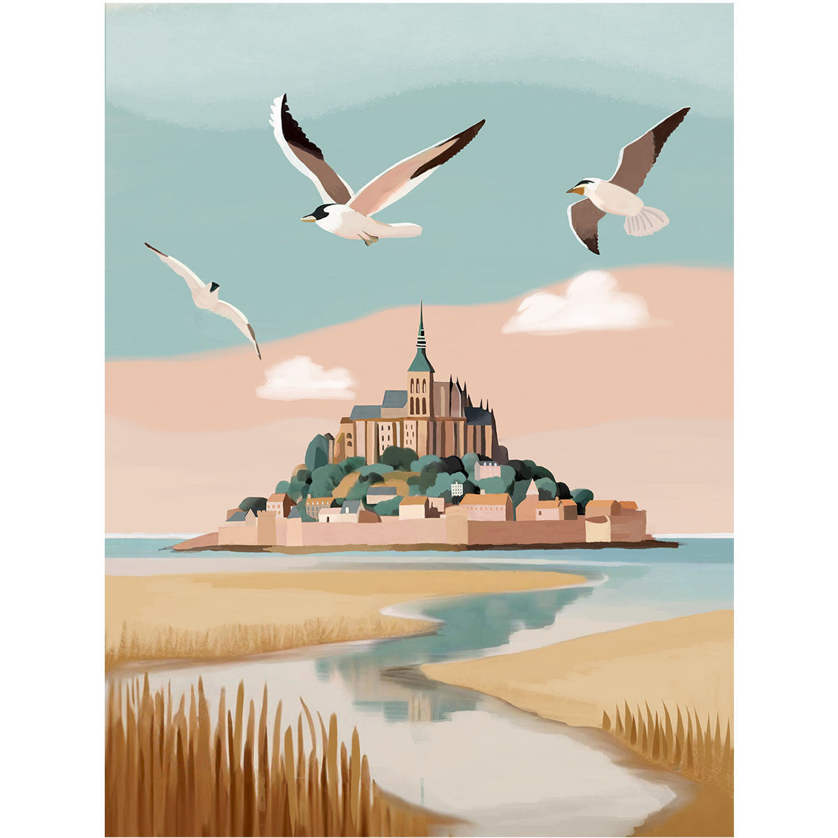 Exemple présentation Petit Pinceau recto/verso - Citrons de Menton et Mont Saint-Michel avec Cadre