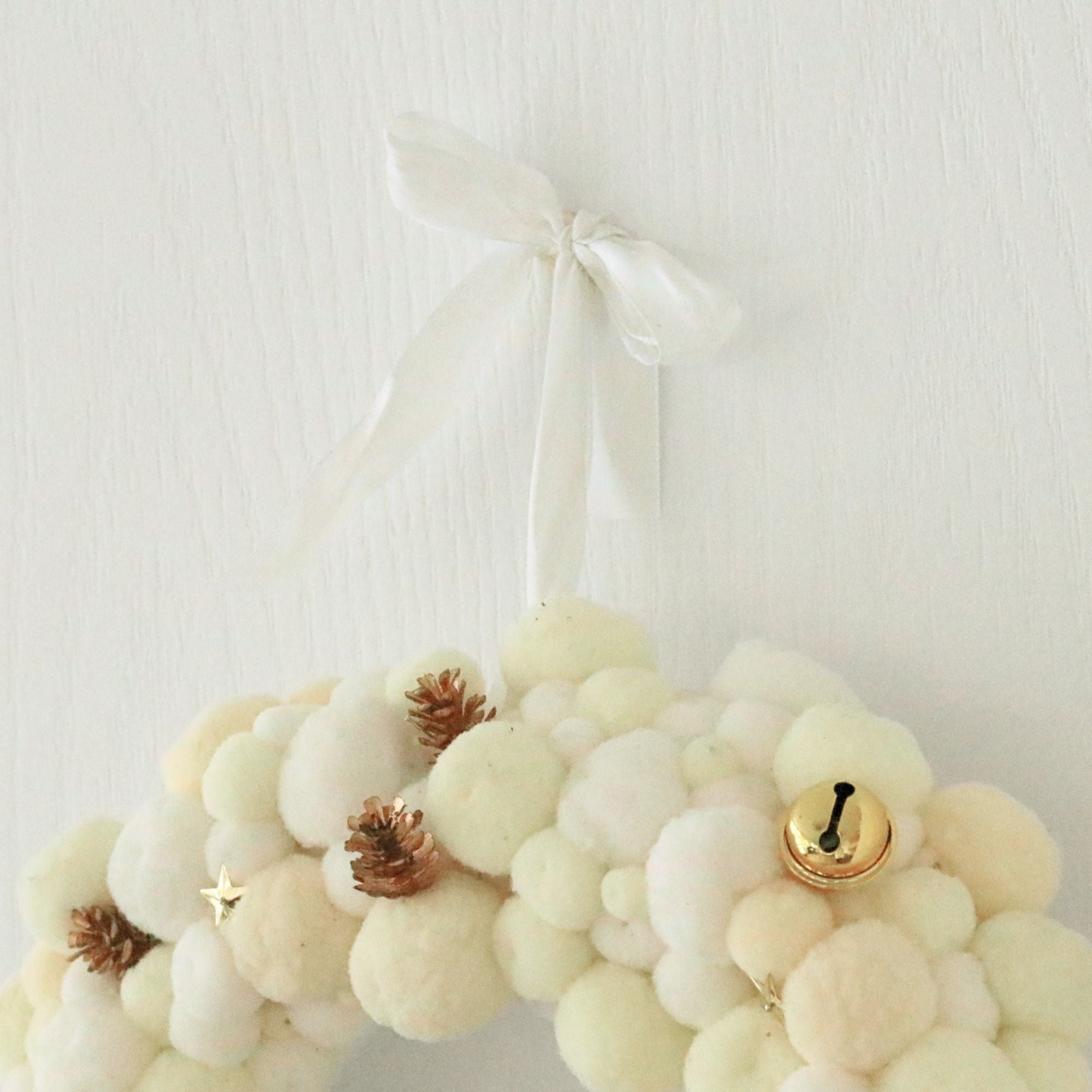 Kit couronne de Noël - Blanc et doré
