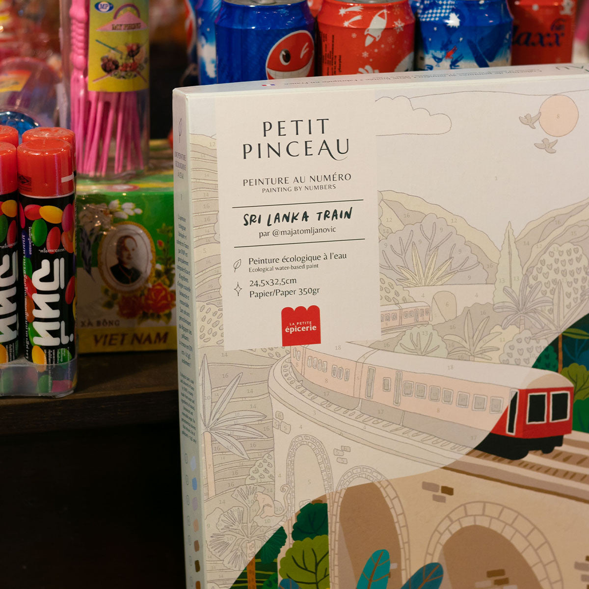 Coffret peinture au numéro - Sri-Lanka Train par Maja Tomljanovic
