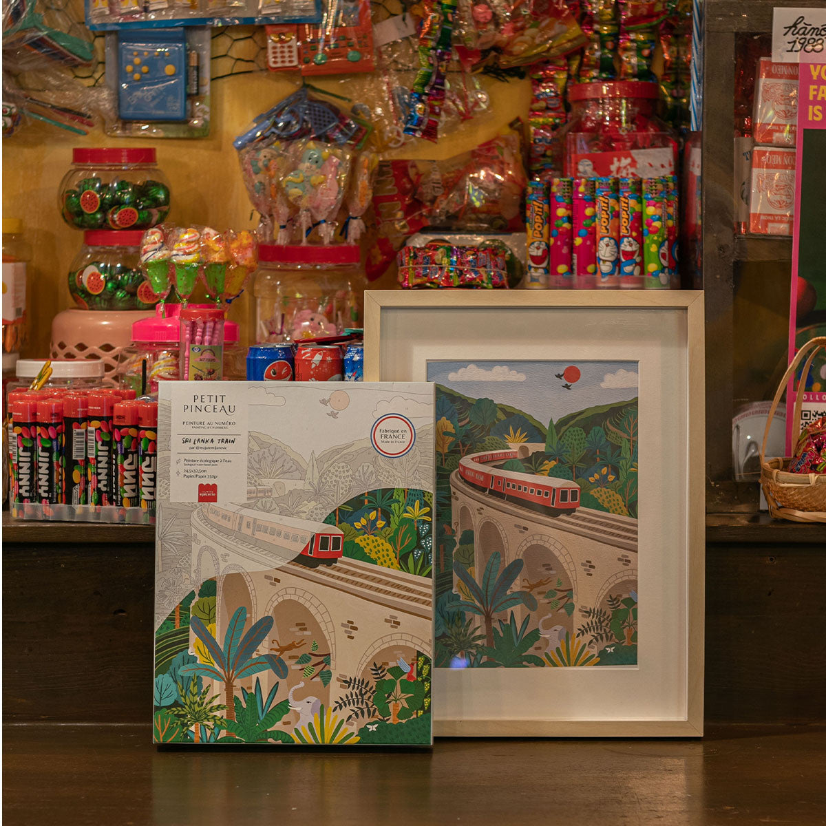Coffret peinture au numéro - Sri-Lanka Train par Maja Tomljanovic
