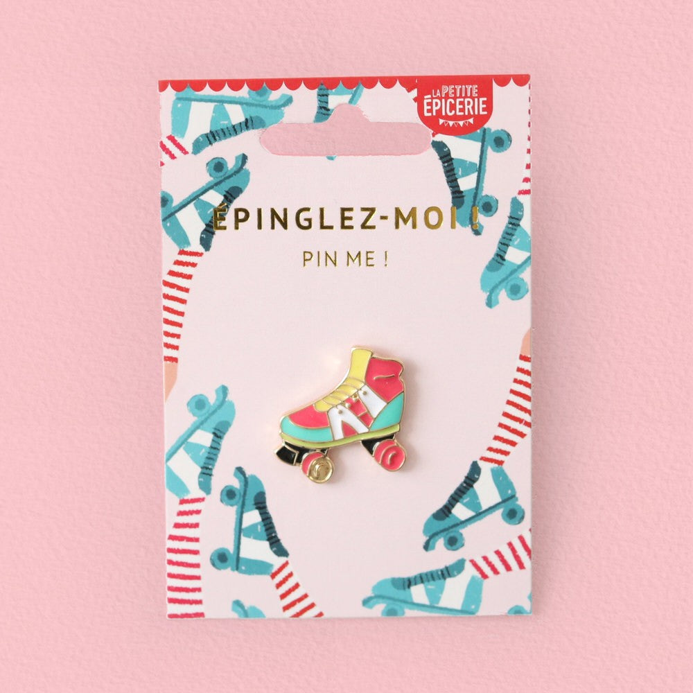 Broche pin's émaillé patins à roulettes vintage