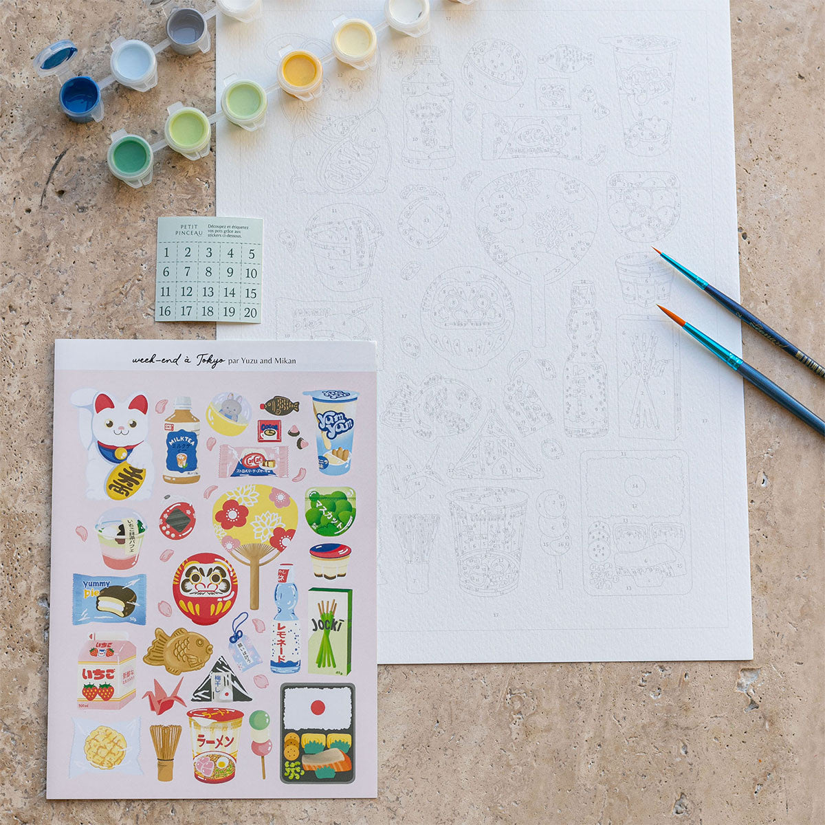 Coffret peinture au numéro - Week-end à Tokyo par Yuzu & Mikan