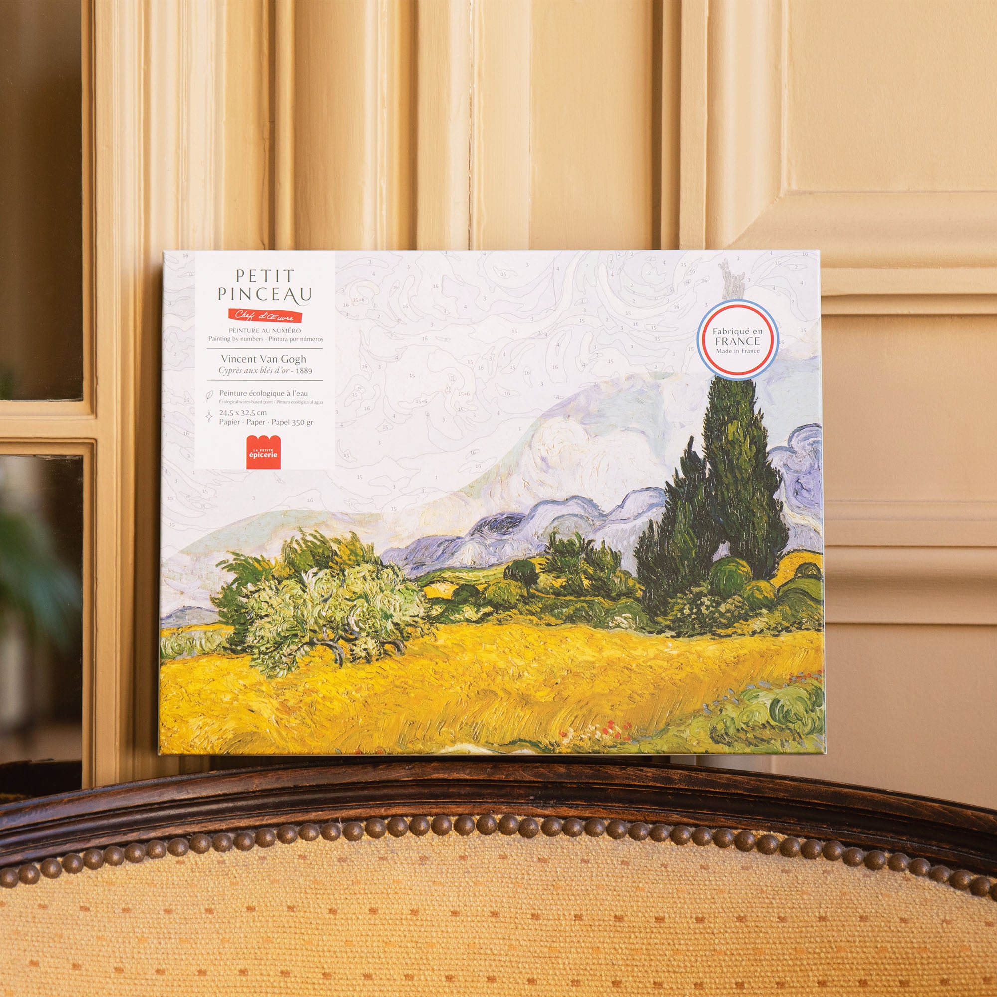 Coffret peinture au numéro -  Cyprès aux blés d’or - Vincent Van Gogh