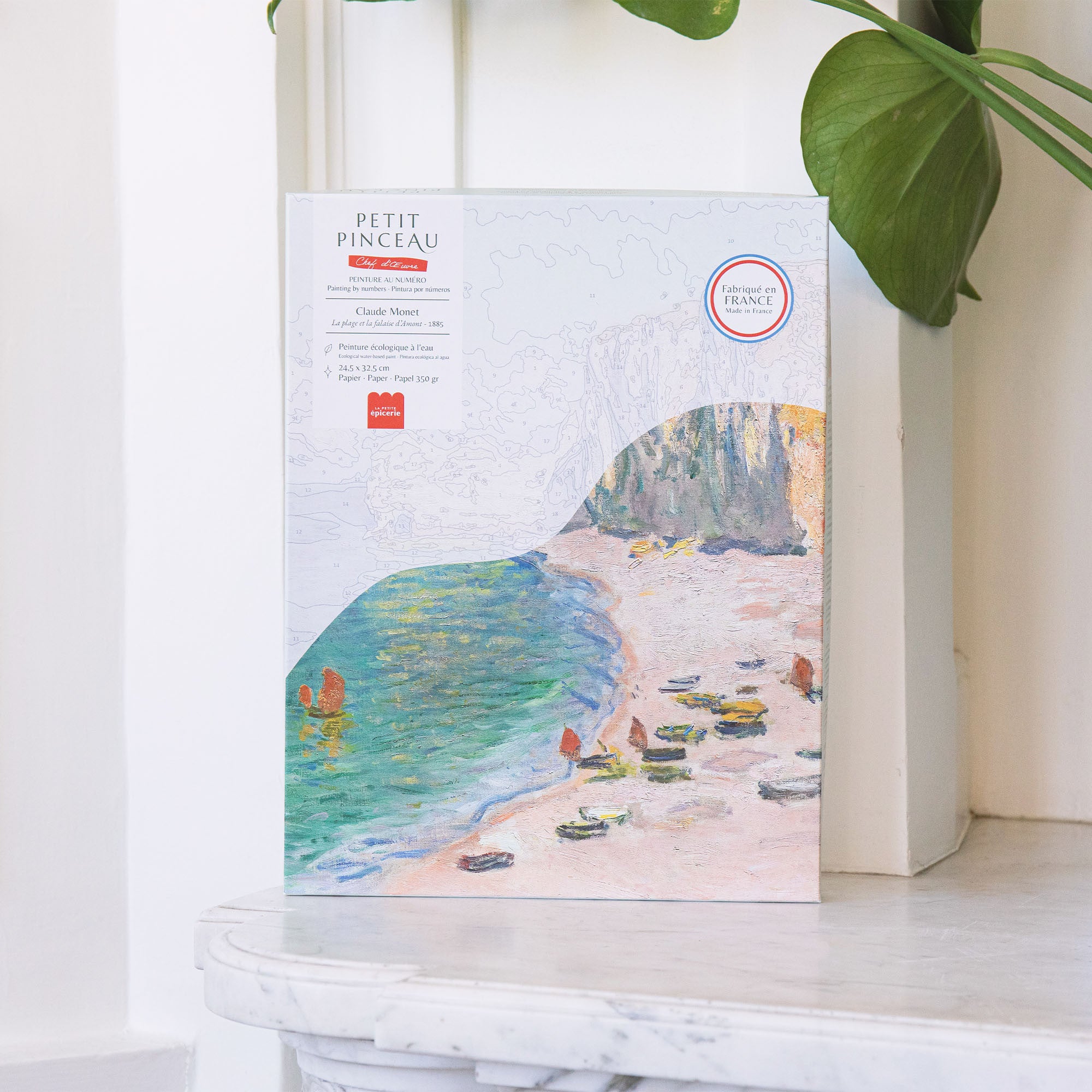 Coffret peinture au numéro - La plage et la falaise d'Amont - Claude Monet