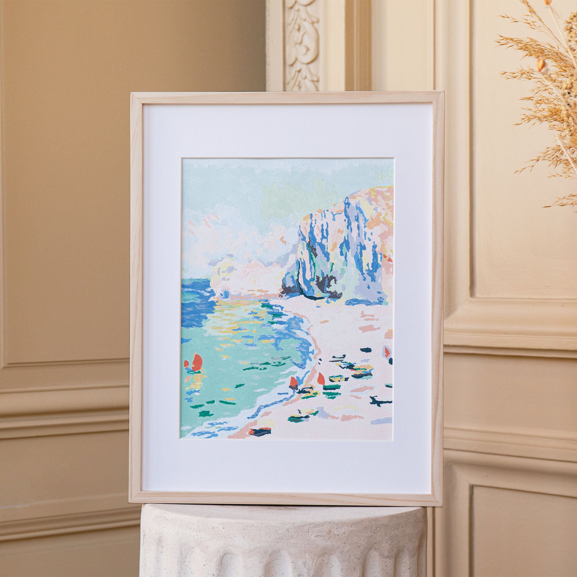 Coffret peinture au numéro - La plage et la falaise d'Amont - Claude Monet