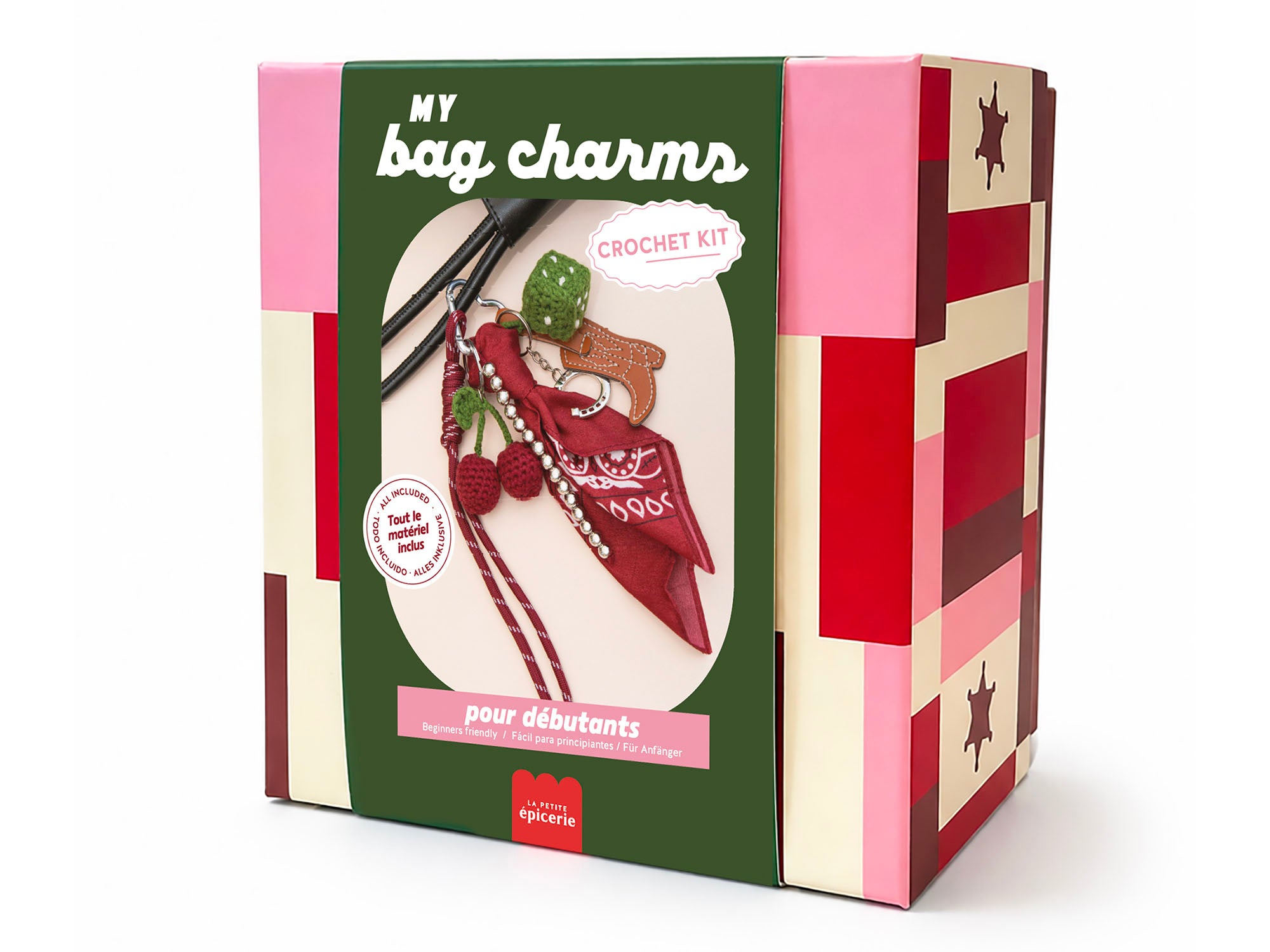 Kit DIY Crochet Bag Charms  - Cherry Cowboy