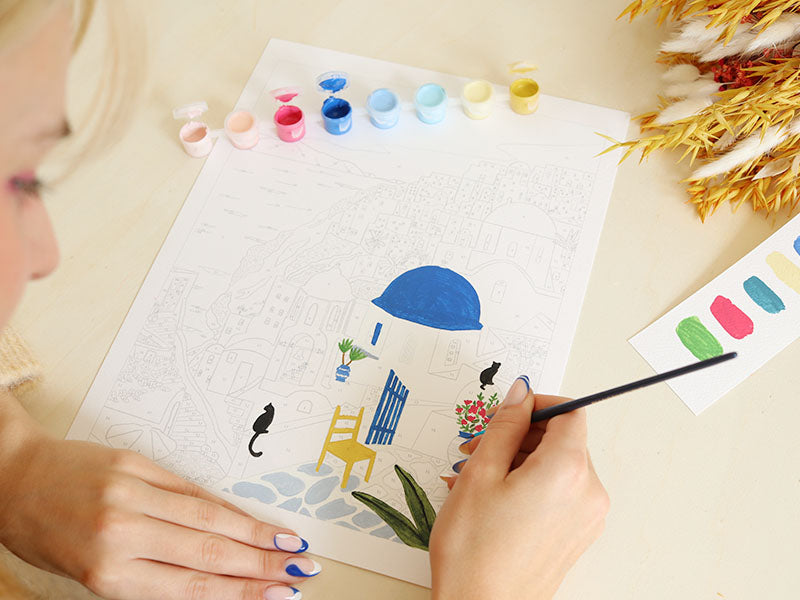Coffret peinture au numéro - Santorini par Maja Tomljanovic