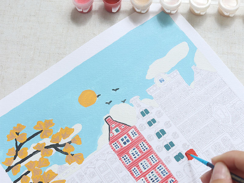 Coffret peinture au numéro - Amsterdam par Nidhi Kachhadiya