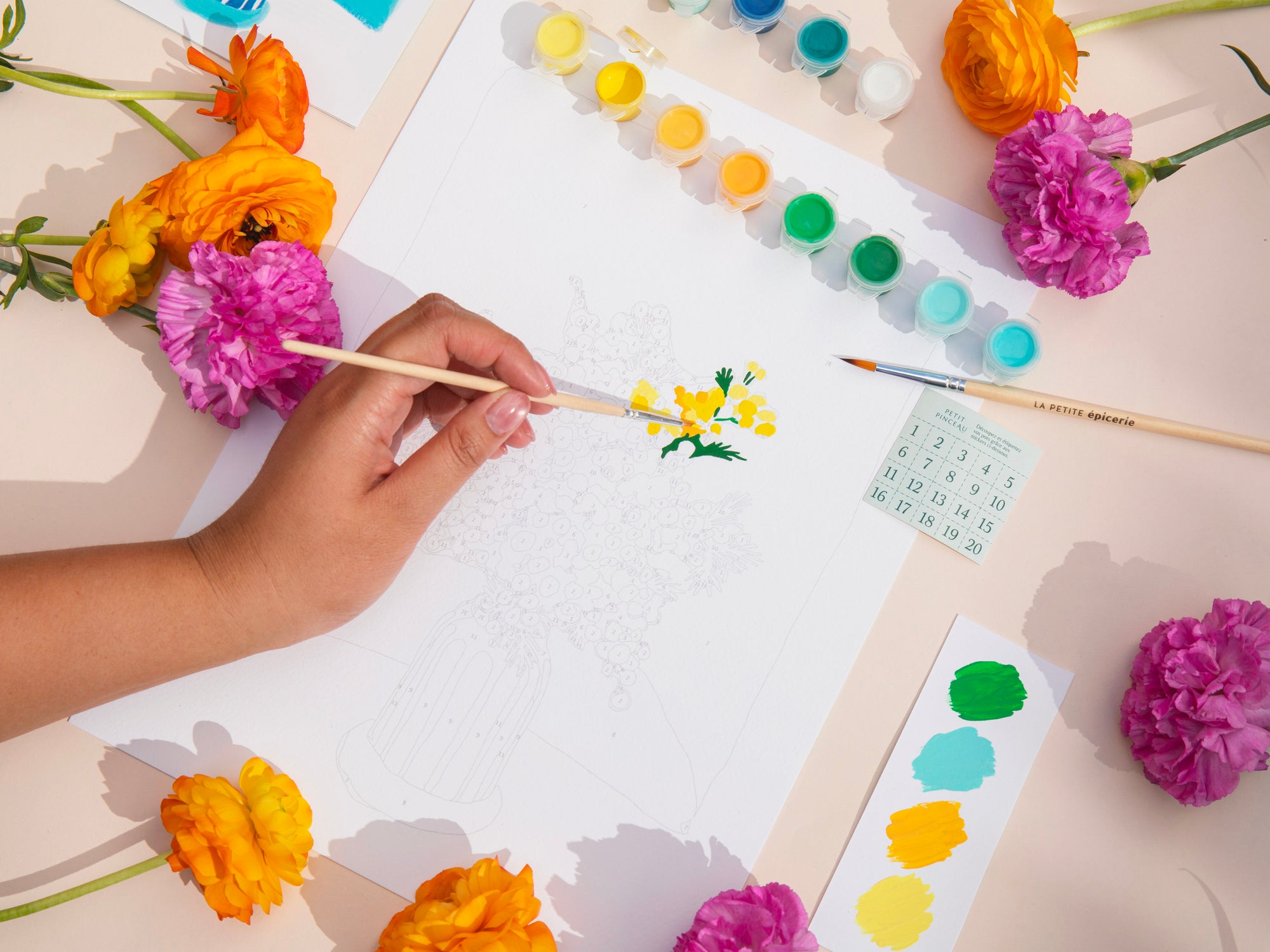 Coffret peinture au numéro - Mimosa