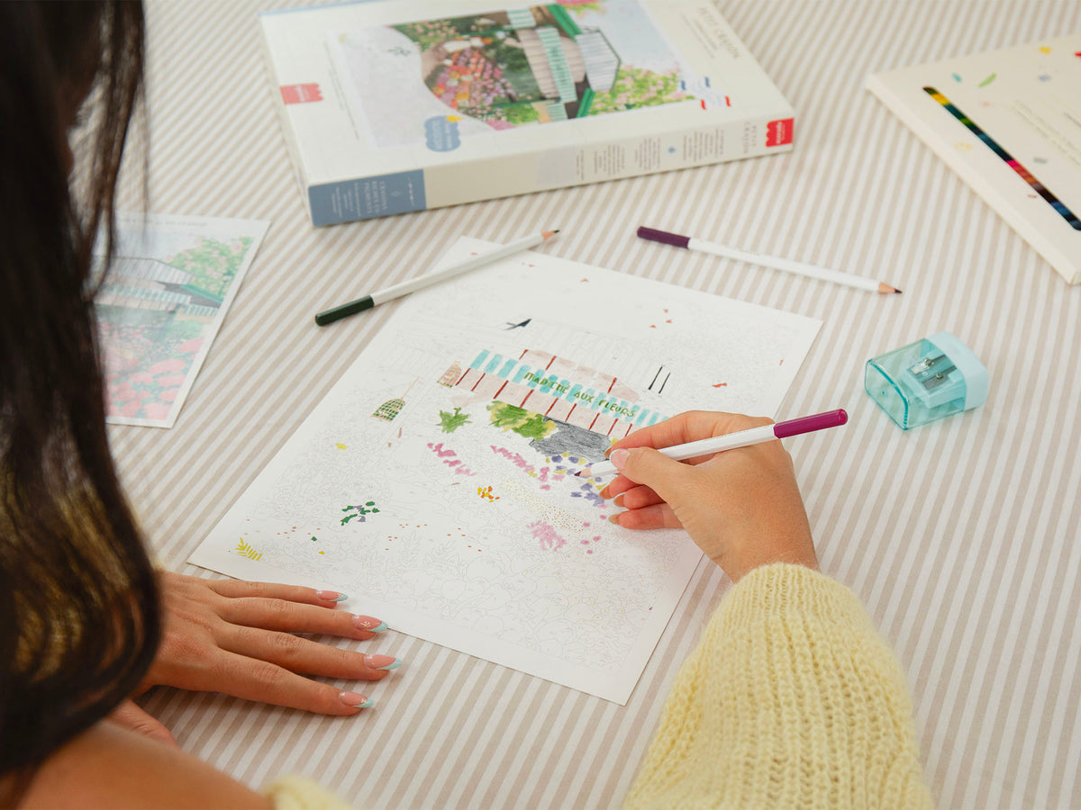 Achat Coffret coloriage au numéro Petit Crayon - La Saison Des Fleurs