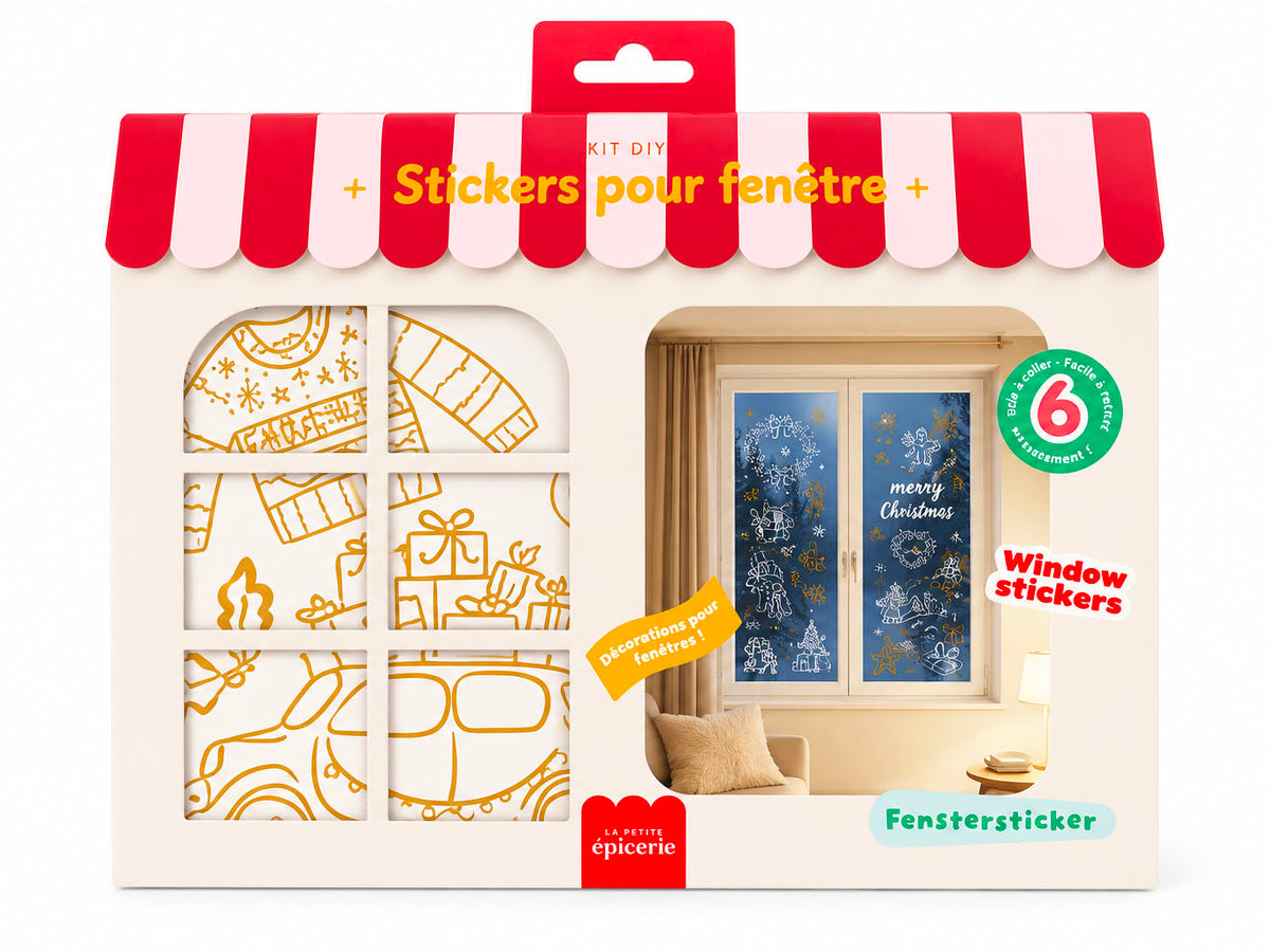 Stickers vitre de Noël - Doré