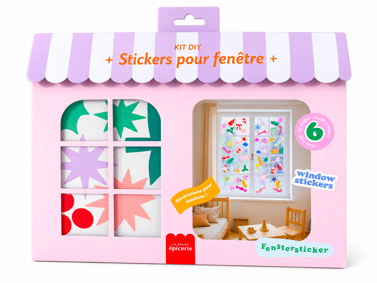 Stickers vitre de Noël - Pastel
