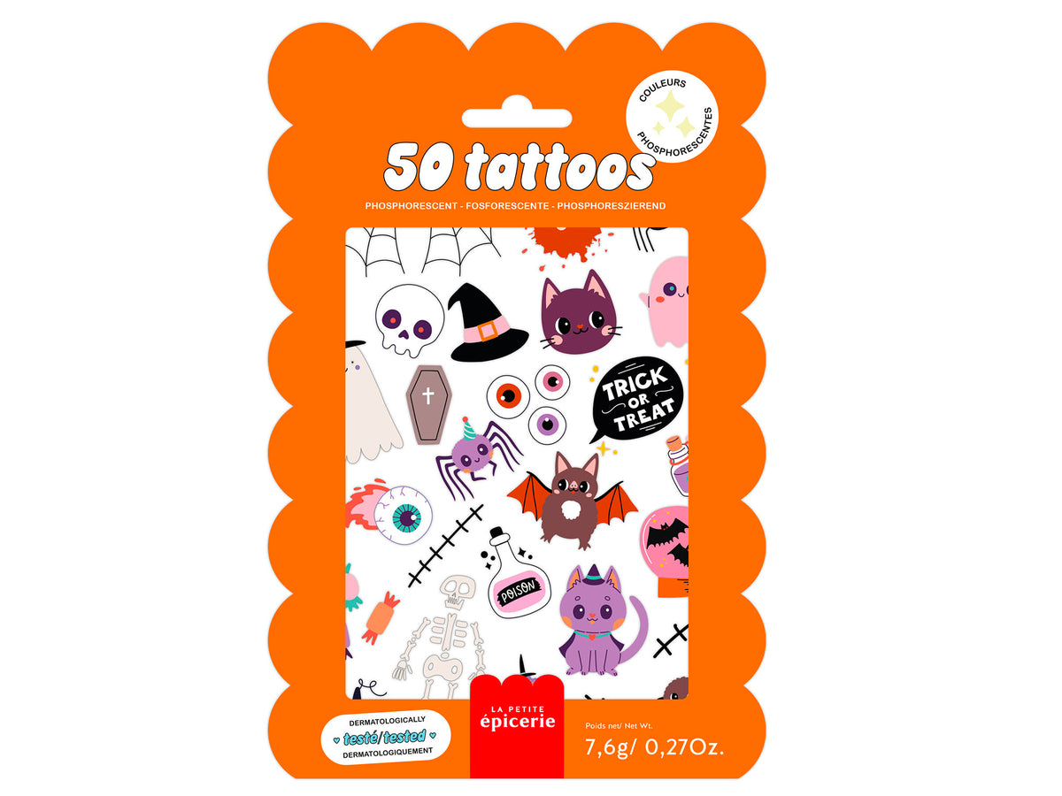 Achat Pochette de 40 Tattoos Phosphorescents - Halloween