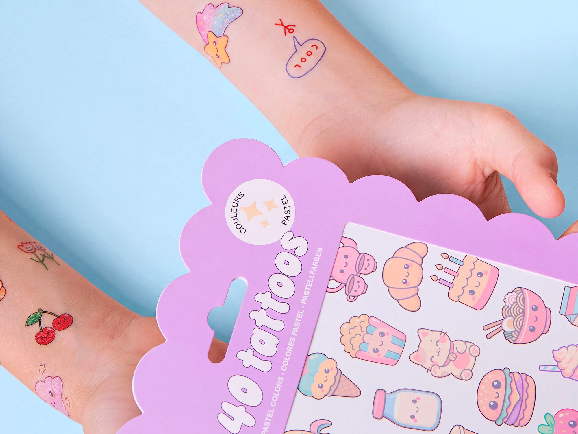 Pochette de 40 Tattoos Pastel - Kawaii