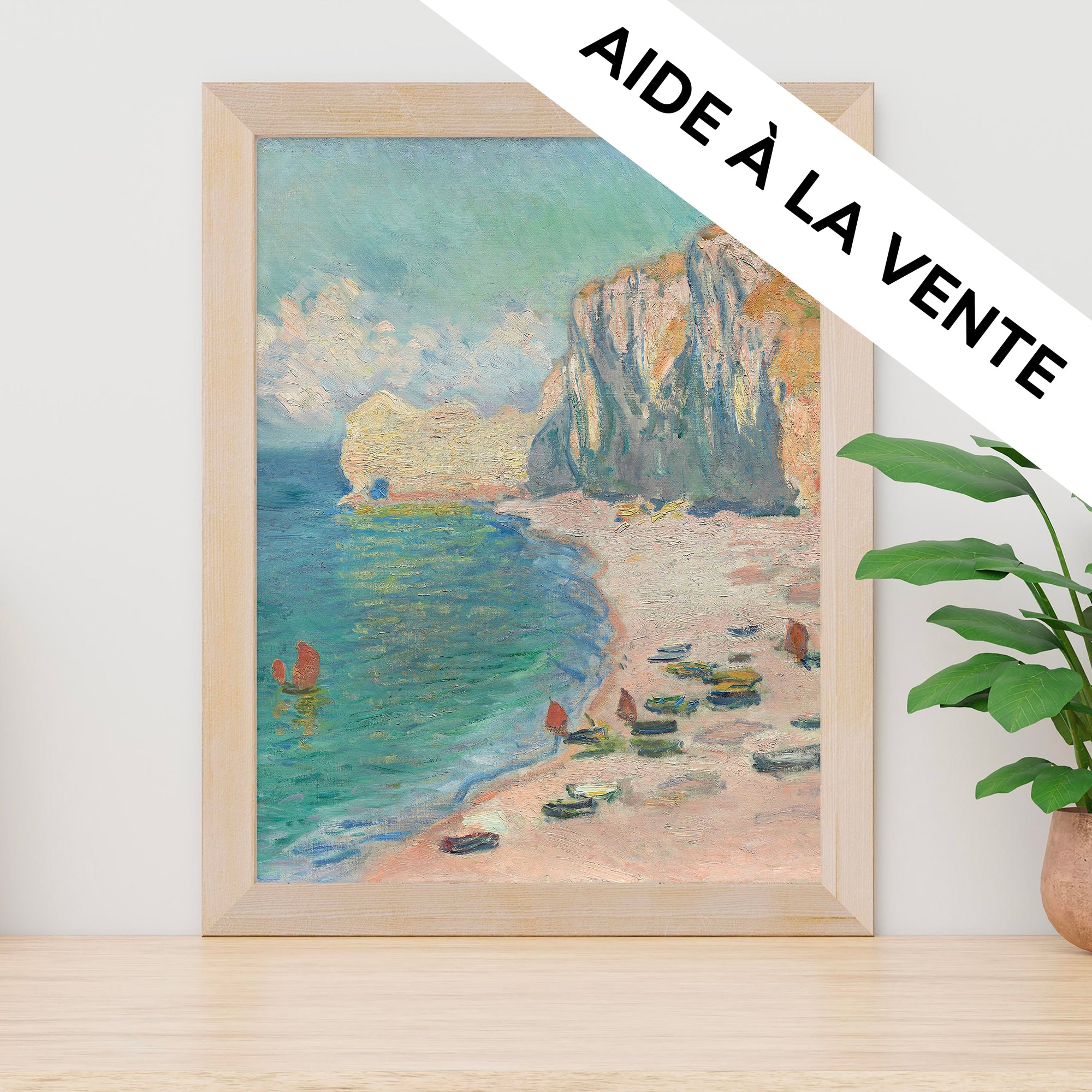 Achat EXEMPLE PETIT PINCEAU - LA PLAGE ET LA FALAISE D'AMONT + LES POISSONS ROUGES