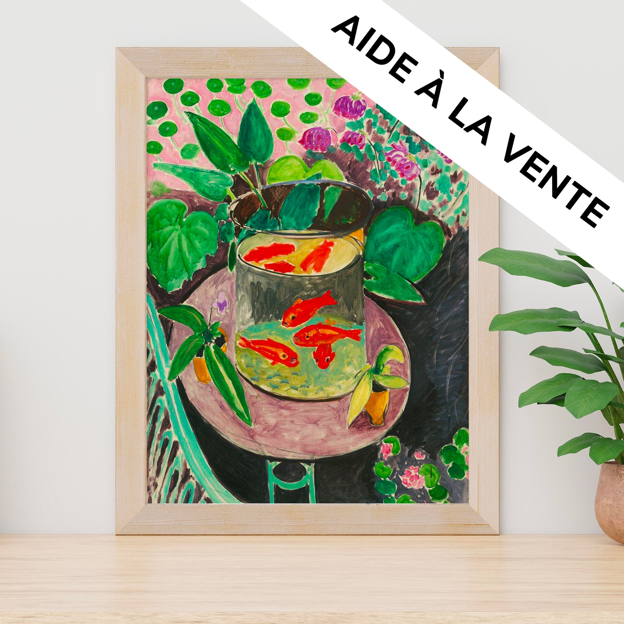 Achat EXEMPLE PETIT PINCEAU - LA PLAGE ET LA FALAISE D'AMONT + LES POISSONS ROUGES