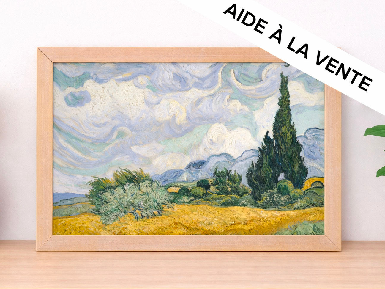 EXEMPLE PETIT PINCEAU - LA GRANDE VAGUE DE KANAGAWA + CYPRÈS AUX BLÉS D'OR
