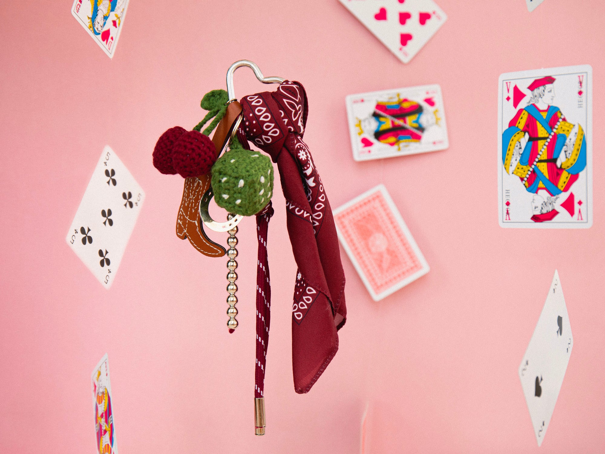 Kit DIY Crochet Bag Charms  - Cherry Cowboy